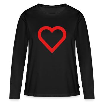 Cœur - T-shirt manches longues Premium bio Femme - noir - Devant - Julia (174cm)
