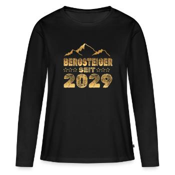 2029 - Frauen Premium Bio Langarmshirt - Schwarz - Vorne - Julia (174cm)