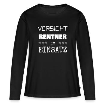 Rentner als Berufung - Frauen Premium Bio Langarmshirt - Schwarz - Vorne - Julia (174cm)