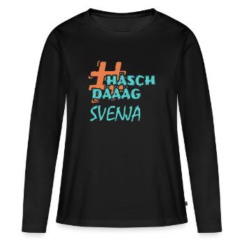 Prénom Svenja - T-shirt manches longues Premium bio Femme - noir - Devant - Julia (174cm)
