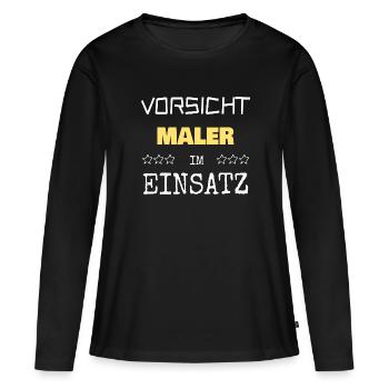 Berufung Maler - Frauen Premium Bio Langarmshirt - Schwarz - Vorne - Julia (174cm)