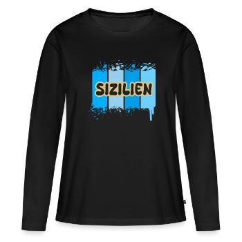 Sicily - Women's Premium Organic Long Sleeve Shirt - black - Front - Julia (174cm)