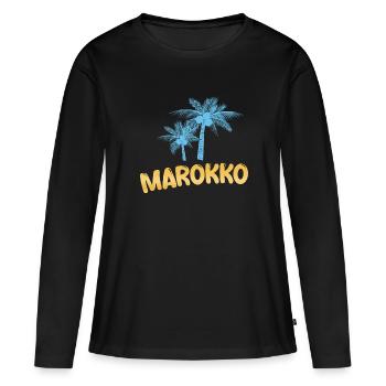 Maroc comme Maroc - T-shirt manches longues Premium bio Femme - noir - Devant - Julia (174cm)