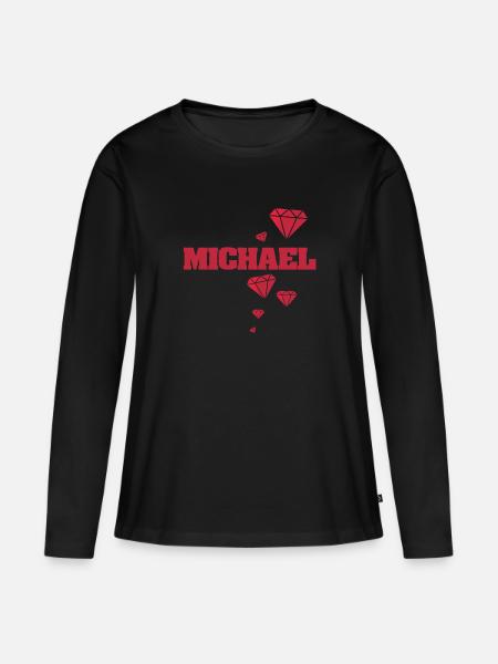 Geschenkidee Michael - Frauen Premium Bio Langarmshirt - Schwarz