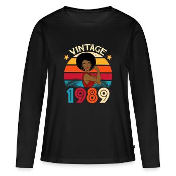 Birthday 2000 Woman Afro Limited Edition - Women's Premium Organic Long Sleeve Shirt - black - Front - Julia (174cm)