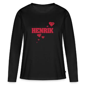 Geschenk für Henrik - Frauen Premium Bio Langarmshirt - Schwarz - Vorne - Julia (174cm)