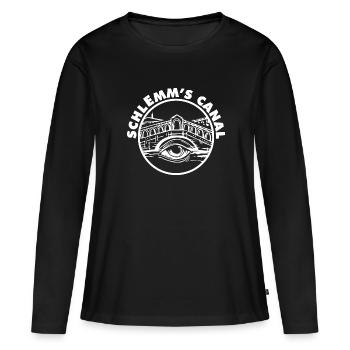 Drôle de globe oculaire jeu de mots optométriste Citation Schlemm’s - T-shirt manches longues Premium bio Femme - noir - Devant - Julia (174cm)