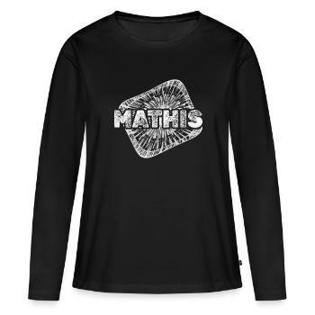 Poussière d’étoile Mathis - T-shirt manches longues Premium bio Femme - noir - Devant - Julia (174cm)