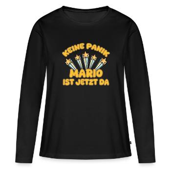 Mario comme prénom - T-shirt manches longues Premium bio Femme - noir - Devant - Julia (174cm)