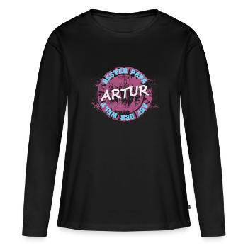 Cadeau pour Artur - T-shirt manches longues Premium bio Femme - noir - Devant - Julia (174cm)