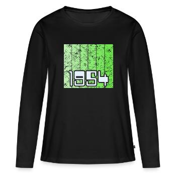 Vert 1954 - T-shirt manches longues Premium bio Femme - noir - Devant - Julia (174cm)