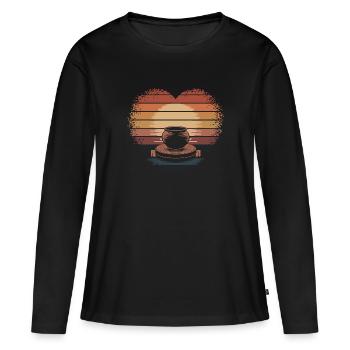 Töpfer Töpfern - Frauen Premium Bio Langarmshirt - Schwarz - Vorne - Julia (174cm)