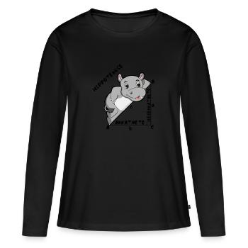 Hippotenuse Cool Fun Shirt Pythagore Math Lovers - T-shirt manches longues Premium bio Femme - noir - Devant - Julia (174cm)