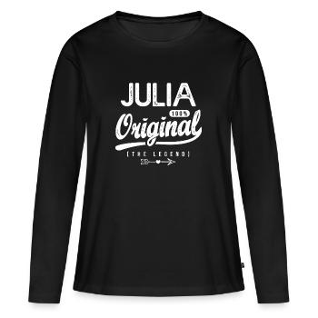 Julia ORIGINAL shirt personnalisé prénom julia - T-shirt manches longues Premium bio Femme - noir - Devant - Julia (174cm)