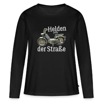 Hercules Prima 5 T-Shirt I 25 Kmh Moped - Frauen Premium Bio Langarmshirt - Schwarz - Vorne - Julia (174cm)