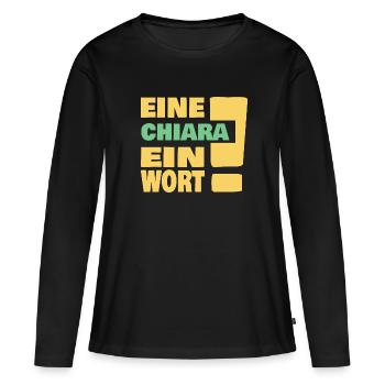 Eine Chiara ein Wort - Frauen Premium Bio Langarmshirt - Schwarz - Vorne - Julia (174cm)
