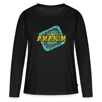 Warp Enterprise Stardust Anakin - T-shirt manches longues Premium bio Femme - noir - Devant - Julia (174cm)