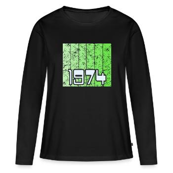 Vert 1974 - T-shirt manches longues Premium bio Femme - noir - Devant - Julia (174cm)