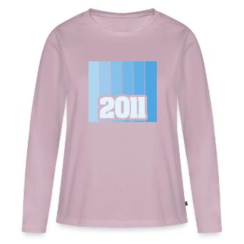Zahl 2011 - Frauen Premium Bio Langarmshirt - Altrosa - Vorne - Julia (174cm)