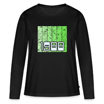 Vert 1988 - T-shirt manches longues Premium bio Femme - noir - Devant - Julia (174cm)