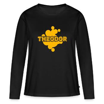 Peintre Theodor - T-shirt manches longues Premium bio Femme - noir - Devant - Julia (174cm)