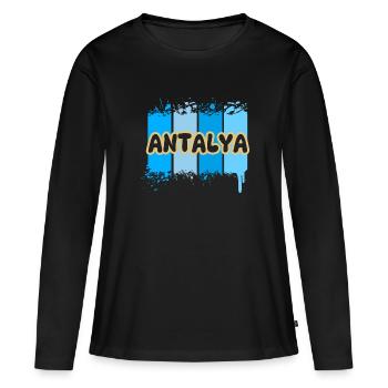 Antalya Antalya - T-shirt manches longues Premium bio Femme - noir - Devant - Julia (174cm)