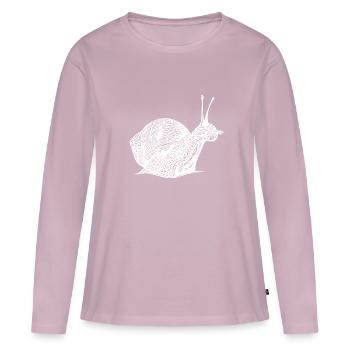 Escargot réaliste vintage - T-shirt manches longues Premium bio Femme - rose poudré - Devant - Julia (174cm)