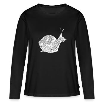 Vintage realistische Schnecke - Frauen Premium Bio Langarmshirt - Schwarz - Vorne - Julia (174cm)