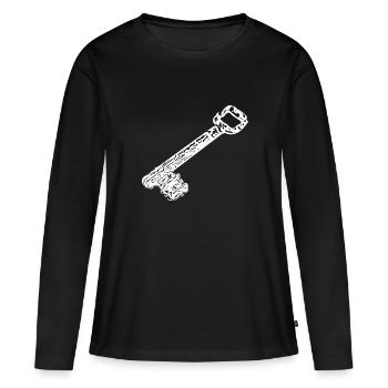 Anciennes clés de maison rustiques rouillées vintage - T-shirt manches longues Premium bio Femme - noir - Devant - Julia (174cm)