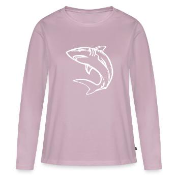 Elegant deep-sea shark - Women's Premium Organic Long Sleeve Shirt - dusky pink - Front - Julia (174cm)