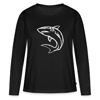 Élégant requin d’eau profonde - T-shirt manches longues Premium bio Femme - noir - Devant - Julia (174cm)
