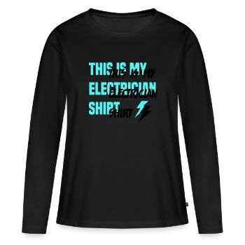 Electro Lustiges Zitat Spannungselektriker - Frauen Premium Bio Langarmshirt - Schwarz - Vorne - Julia (174cm)