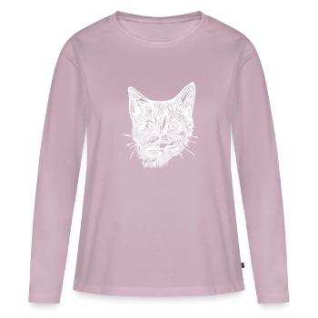 Cute cute kitten - Women's Premium Organic Long Sleeve Shirt - dusky pink - Front - Julia (174cm)
