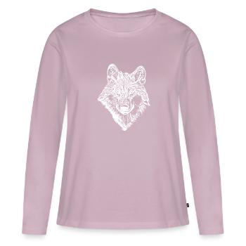 Cute elegant vintage wolf portrait - Women's Premium Organic Long Sleeve Shirt - dusky pink - Front - Julia (174cm)