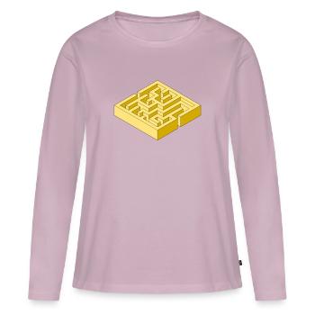 Labyrinth - Frauen Premium Bio Langarmshirt - Altrosa - Vorne - Julia (174cm)