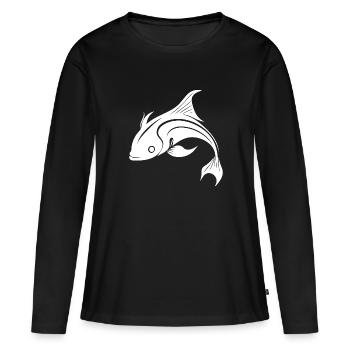 Koi Carp - Poisson de carpe doux et élégant - T-shirt manches longues Premium bio Femme - noir - Devant - Julia (174cm)