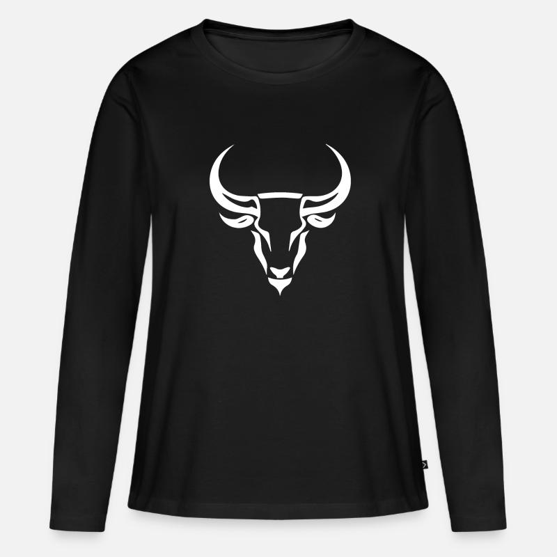 Astrologie Stier Sternzeichen Taurus Mythologie - Frauen Premium Bio Langarmshirt - Schwarz
