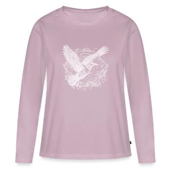 Fliegende Möwe über dem Meer - Frauen Premium Bio Langarmshirt - Altrosa - Vorne - Julia (174cm)