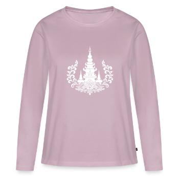 Thailand Tempel Anlage Natur Symbol - Frauen Premium Bio Langarmshirt - Altrosa - Vorne - Julia (174cm)