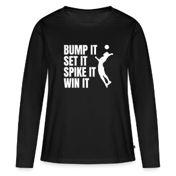 Bump It Set It Spike It Win It Spiker Volleyball P - T-shirt manches longues Premium bio Femme - noir - Devant - Julia (174cm)