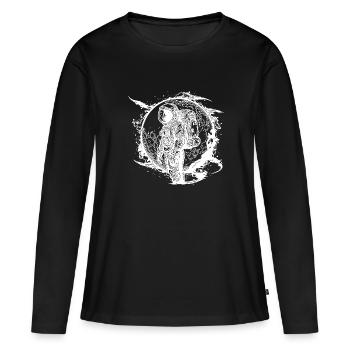 Sortie dans l’espace d’astronaute avec sphère exotique - T-shirt manches longues Premium bio Femme - noir - Devant - Julia (174cm)