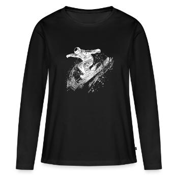 Deep Snow Snowboard Move Ride Jump Style - Women's Premium Organic Long Sleeve Shirt - black - Front - Julia (174cm)