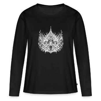 Temple classique de la Thaïlande - T-shirt manches longues Premium bio Femme - noir - Devant - Julia (174cm)