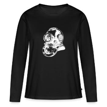 Historischer Antiker Taucherhelm - Frauen Premium Bio Langarmshirt - Schwarz - Vorne - Julia (174cm)