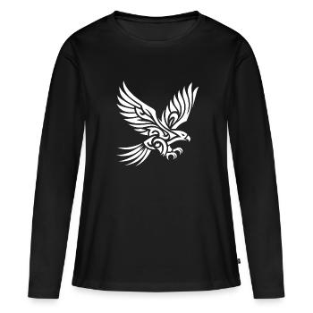 Élégant bel aigle sur d’énormes ailes - T-shirt manches longues Premium bio Femme - noir - Devant - Julia (174cm)