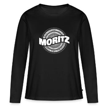 Geschenkidee Moritz - Frauen Premium Bio Langarmshirt - Schwarz - Vorne - Julia (174cm)