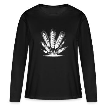 Différents grains - T-shirt manches longues Premium bio Femme - noir - Devant - Julia (174cm)