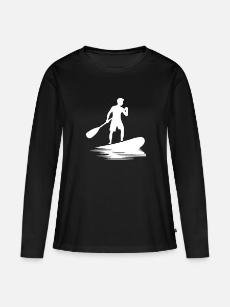 Stand Up Paddling and Board Paddle Training - Women's Premium Organic Long Sleeve Shirt - black