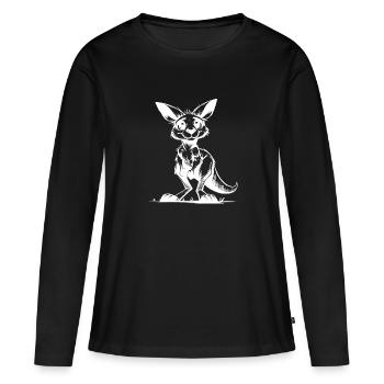 Süsses putzig Australisches Känguru Baby - Frauen Premium Bio Langarmshirt - Schwarz - Vorne - Julia (174cm)