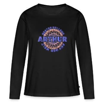 Cadeau pour Arthur - T-shirt manches longues Premium bio Femme - noir - Devant - Julia (174cm)